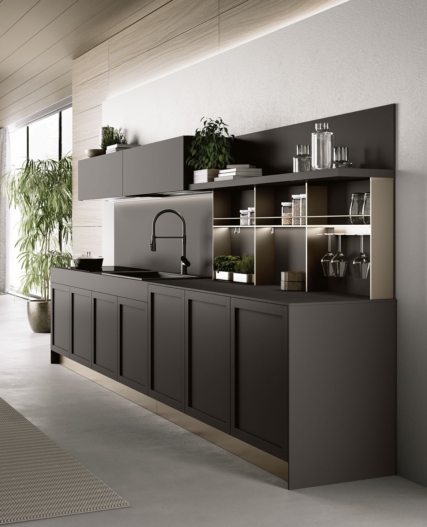 Cucina stile moderno materiali combinati open space kitchen11 pag 187 penta lungomare