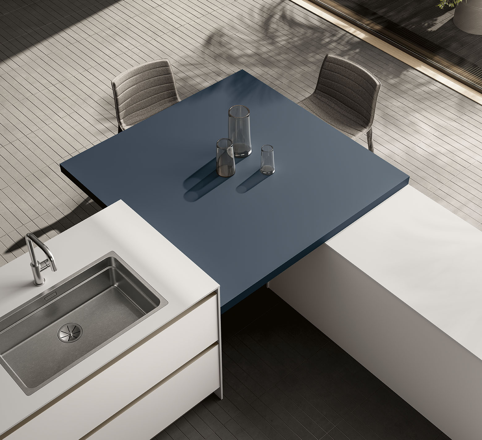 Cucina stile moderno materiali combinati open space kitchen2 pag 54 segno lungomare