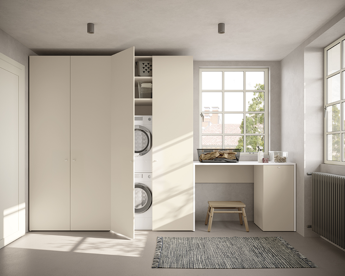 Arredamento parete divisorio golf utility space mobili di servizio go u01 p12 13