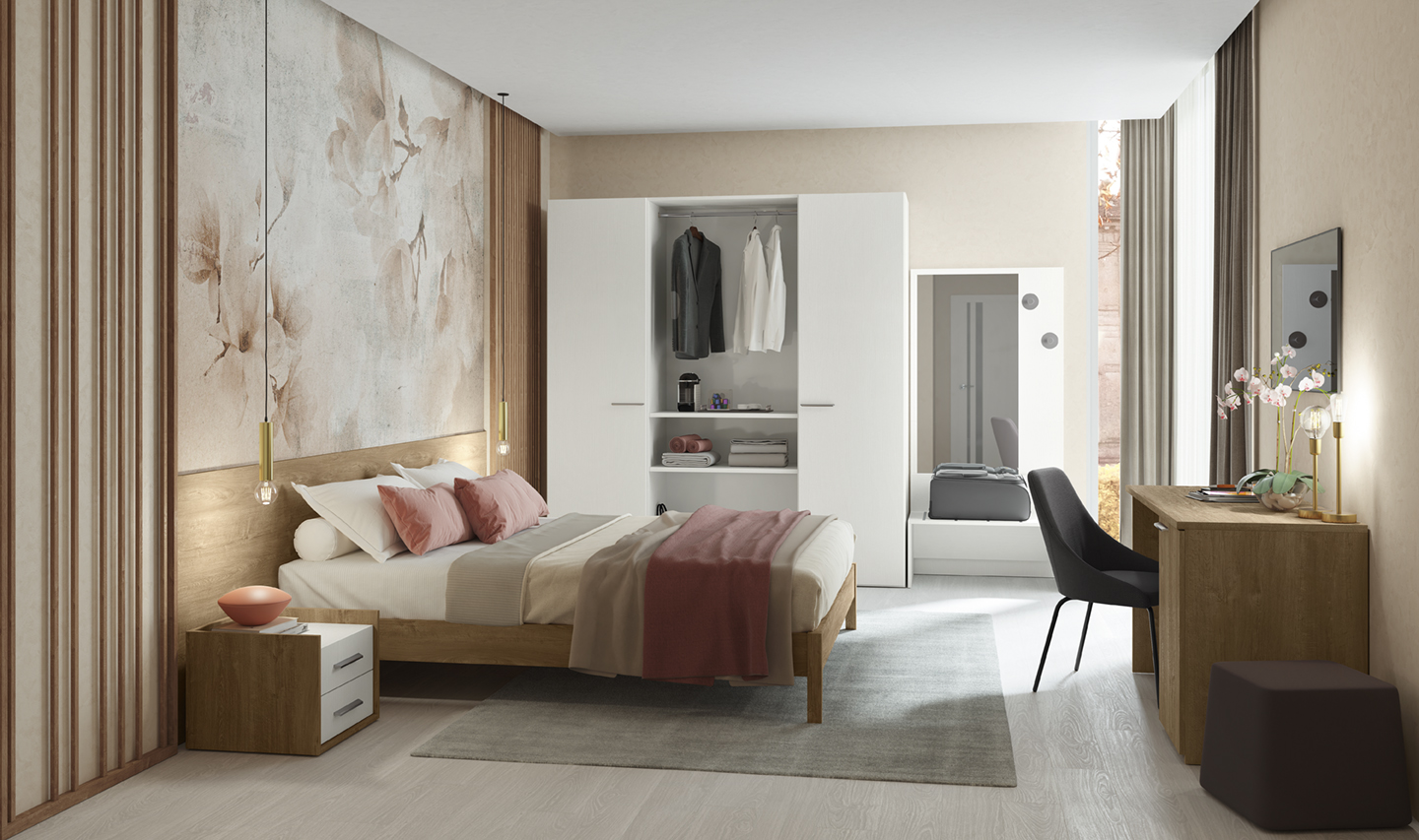 Camera matrimonliane libreriavolo zona giorno contract vo gio h001 p82 83