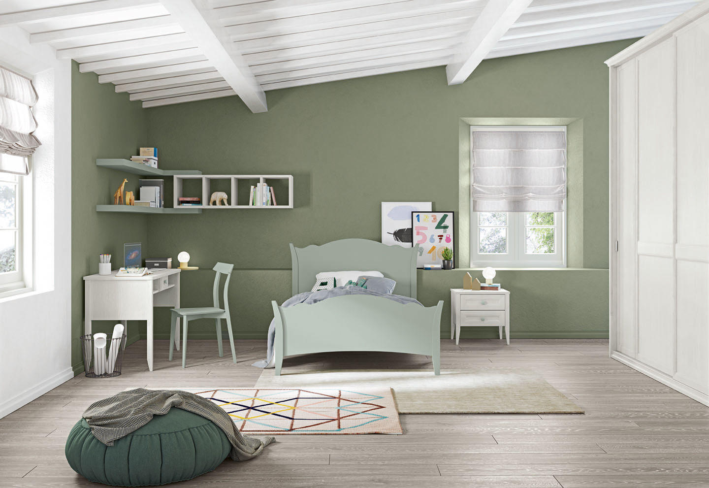 Camere ragazzi libreria arcadia noveemezza camerette ar nme ac007 p54 55