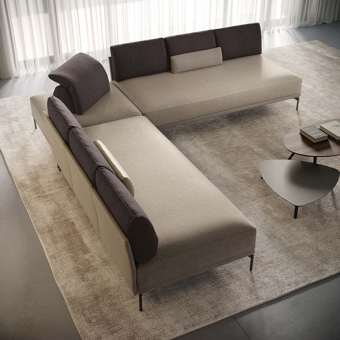 Divano moderno living imbottito minimalista sp gen iso p127a