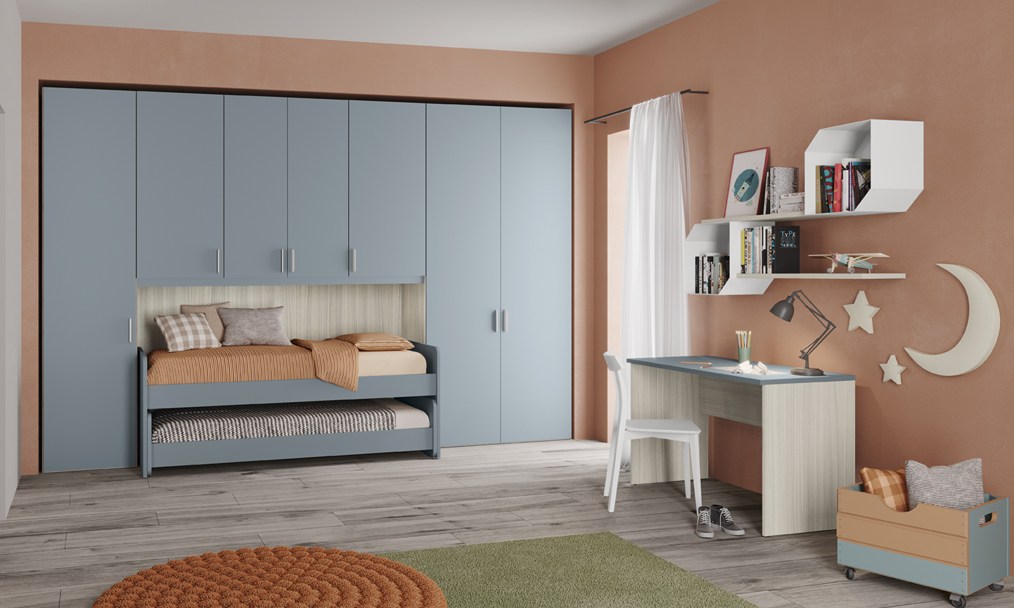 Armadi design camerette armadio ponte vo kid c028 p130 131