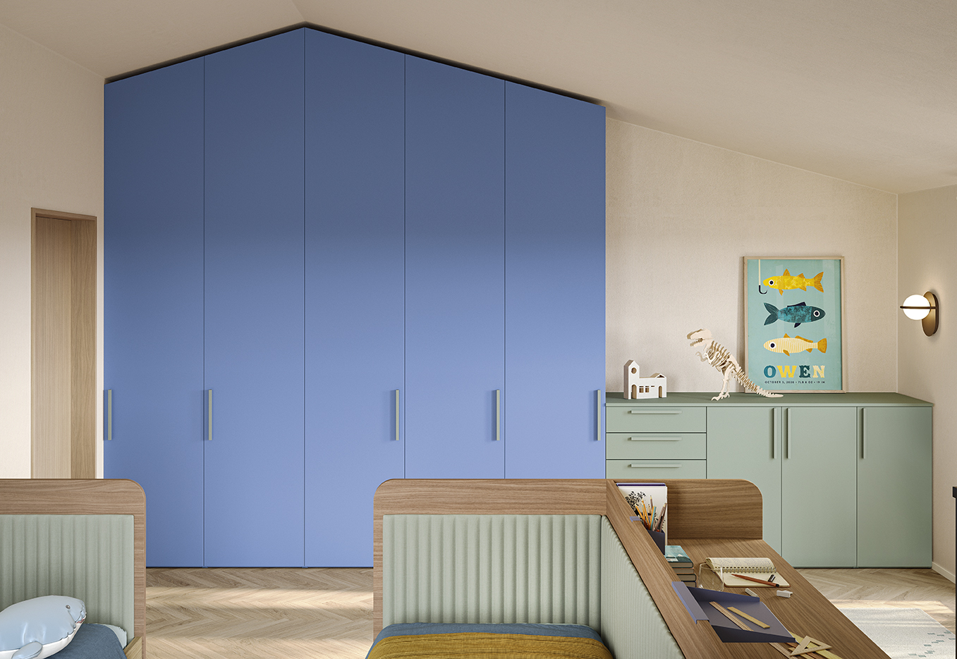 Armadi design camerette armadio taglio mansardato +ùGO K103 P28