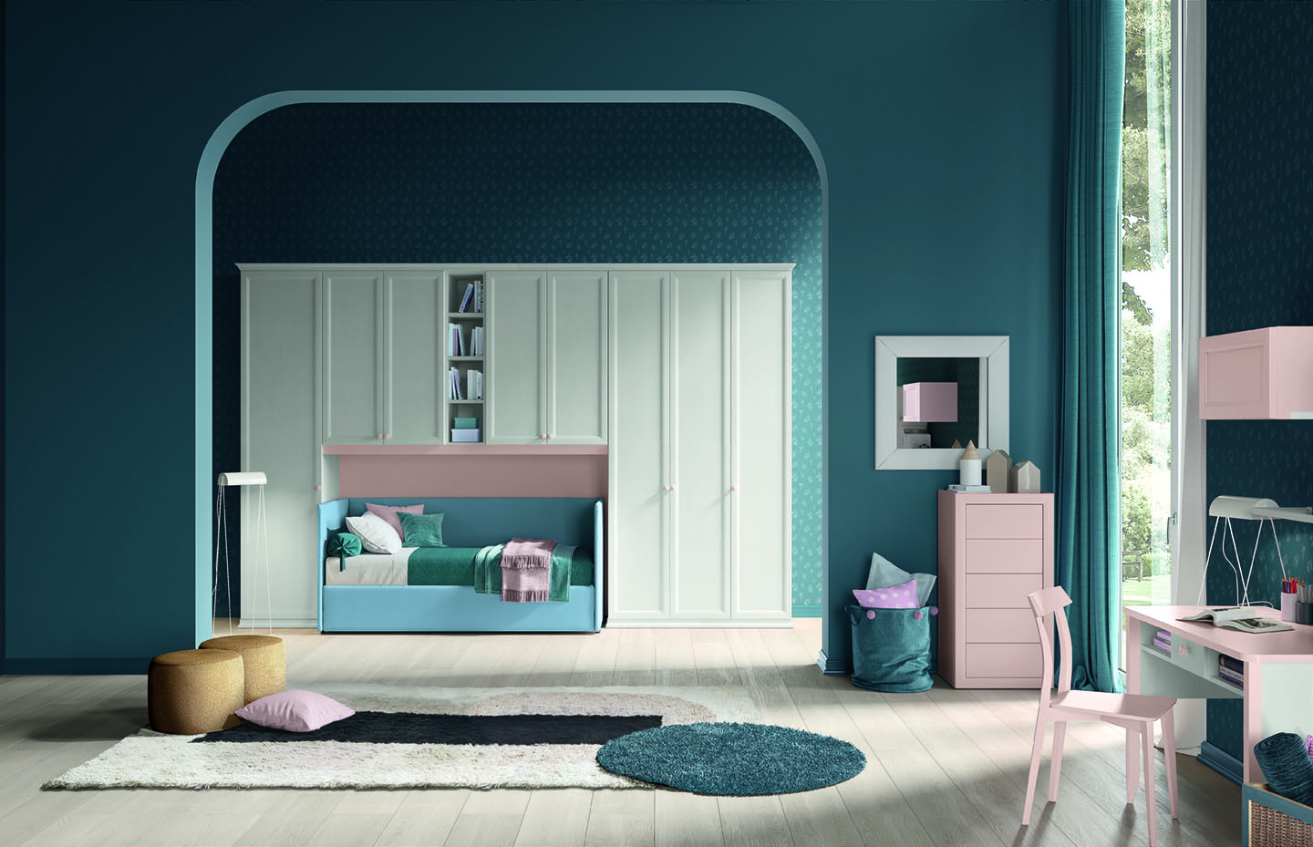 Divano letto design classico camere kids letto spazio ar nme ac028 p198 199