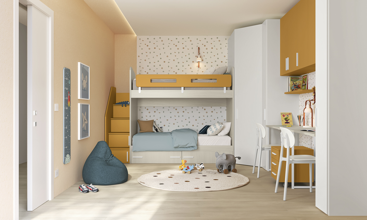 Letti castello design moderni camere volo kids letto winner vo kid c031 p144 145