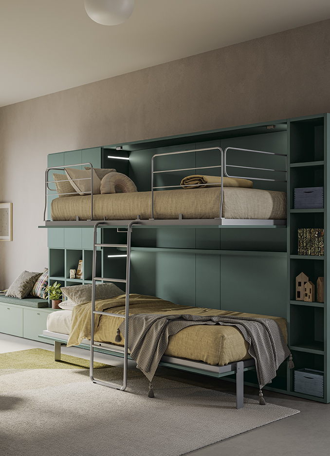 Letti multifunzione design moderni camere volo kids letto click go k26 p187