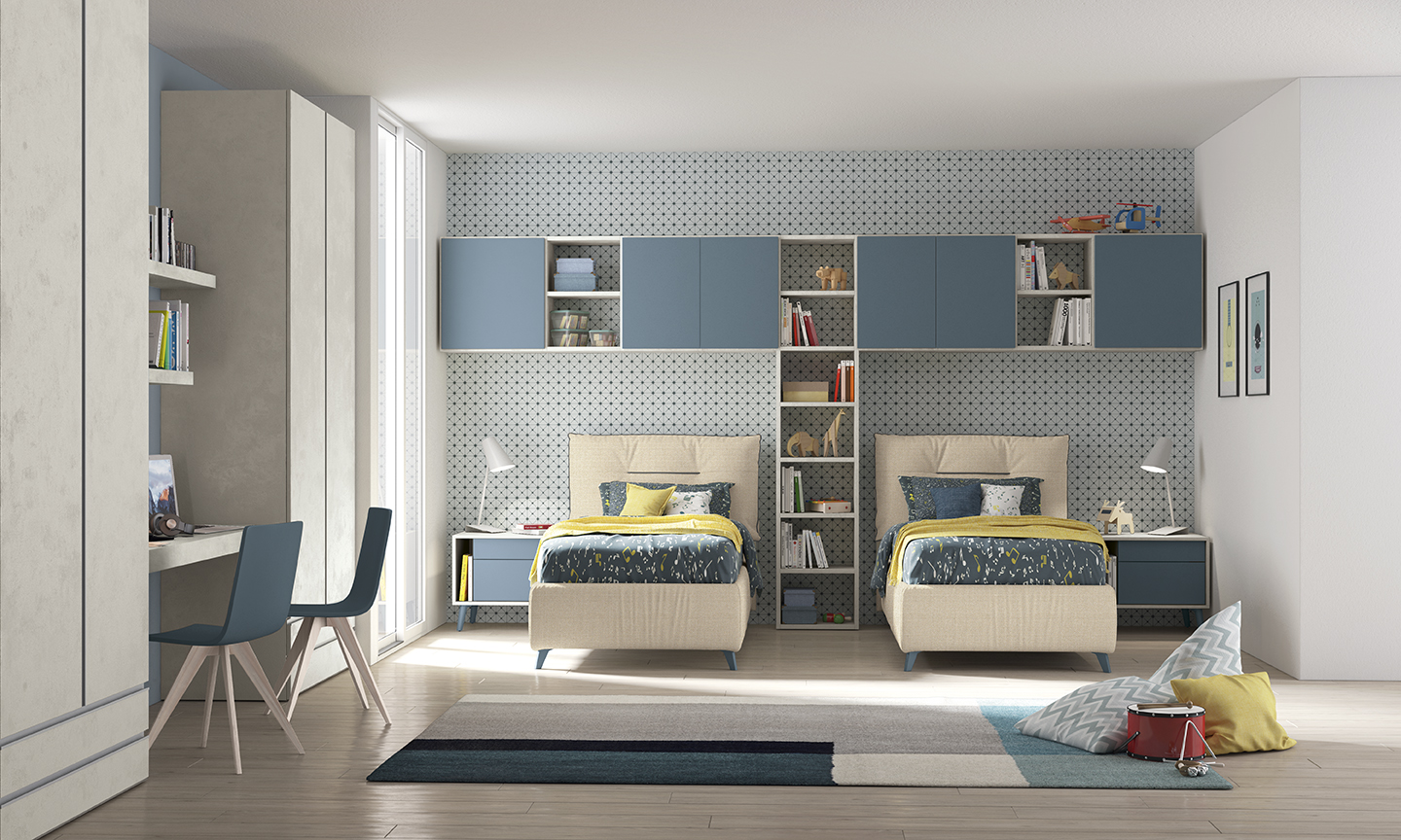 Letti singoli design moderni camere GOLF KIDS LETTO KISS GO K19 P142