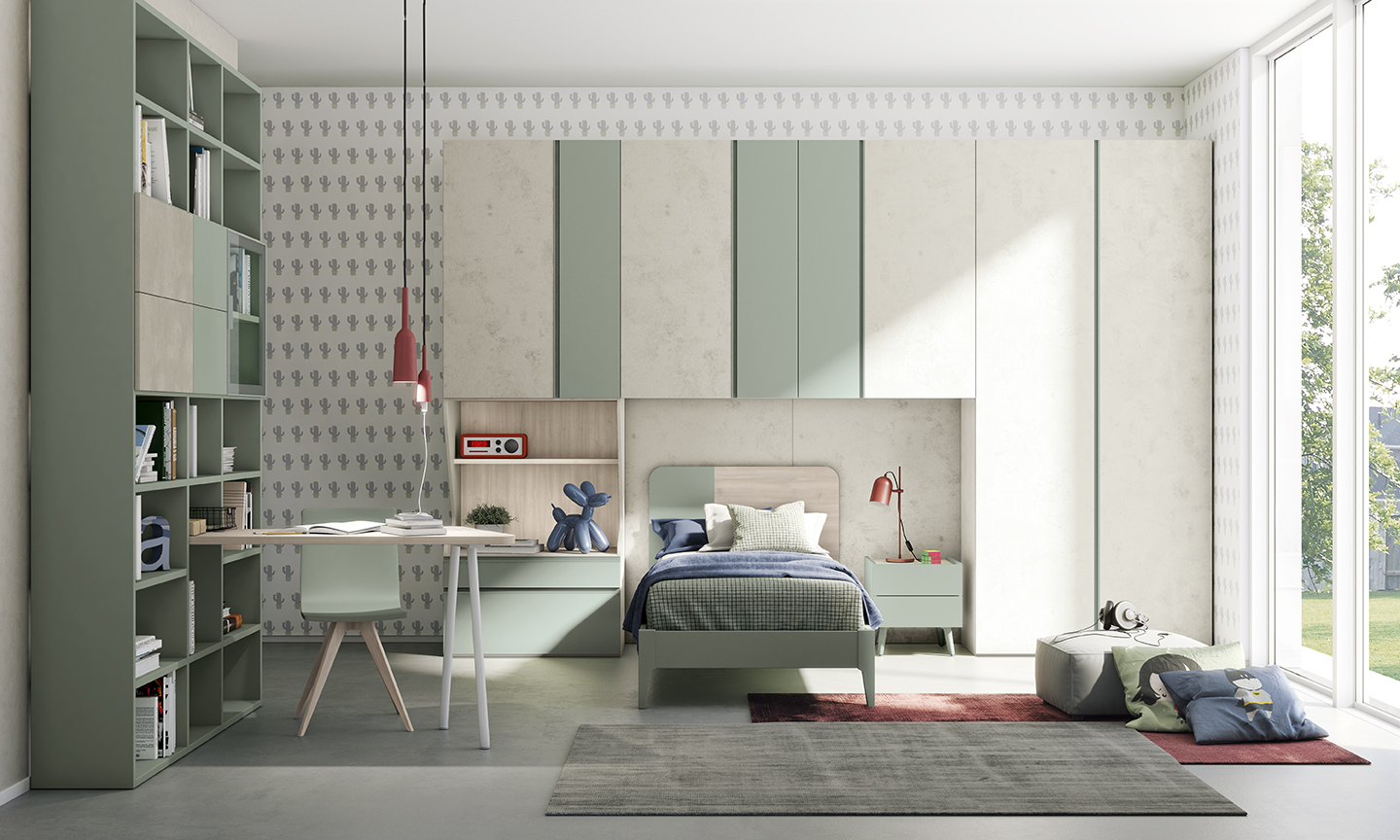 Letti singoli design moderni camere golf kids letto sector go k46 p324 325