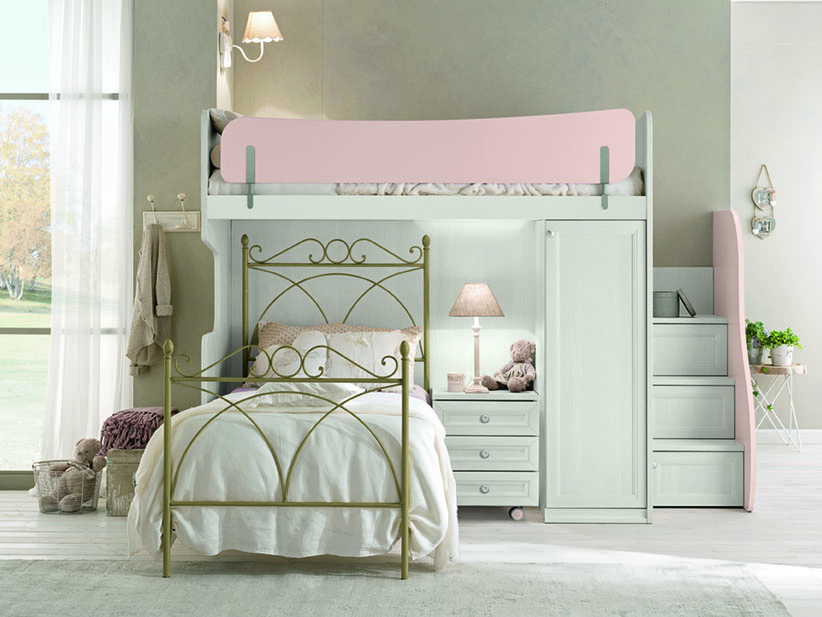 Letto castello design classico camere kids letto alby ar nme ac019 p140