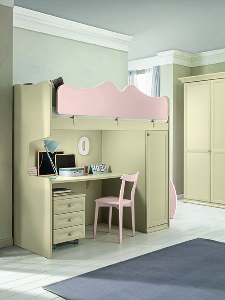 Letto castello design classico camere kids letto alby ar nme ac020 p149