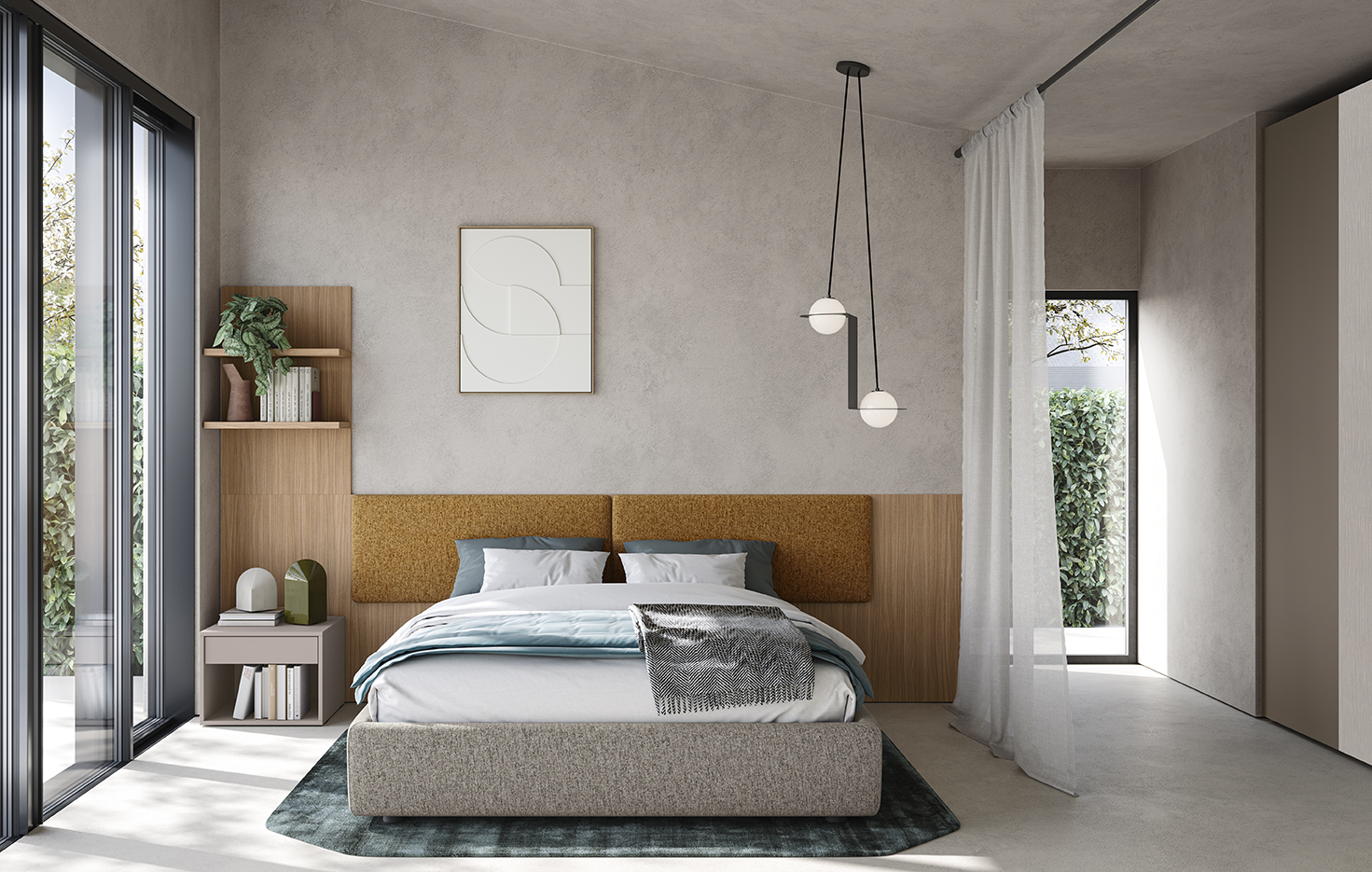 Letto design boiserie con giroletto darsena go n09 p74 75