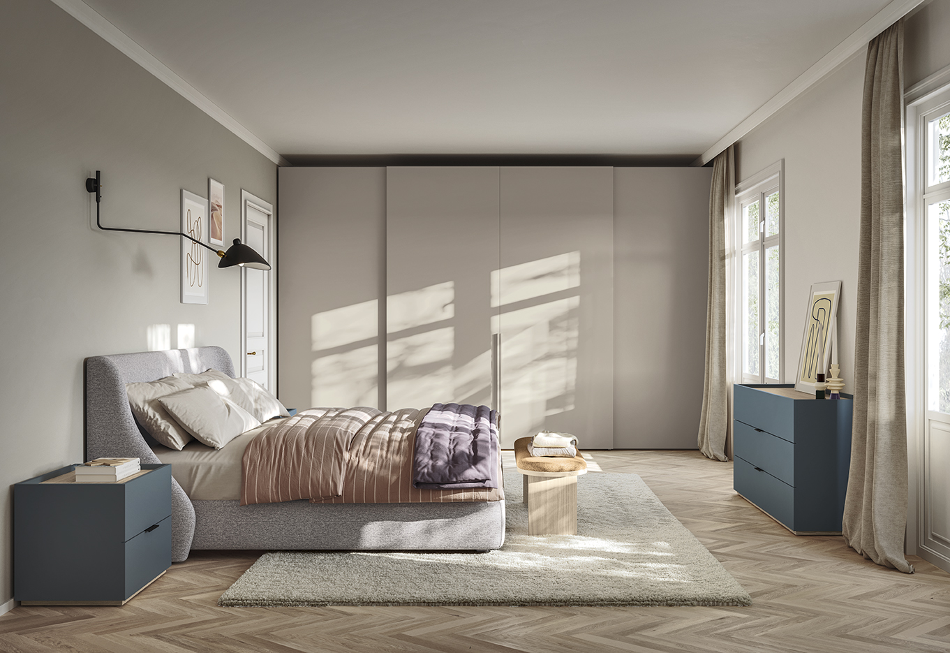 Letto design imbottito moderno go letto snug go n22 p156 157