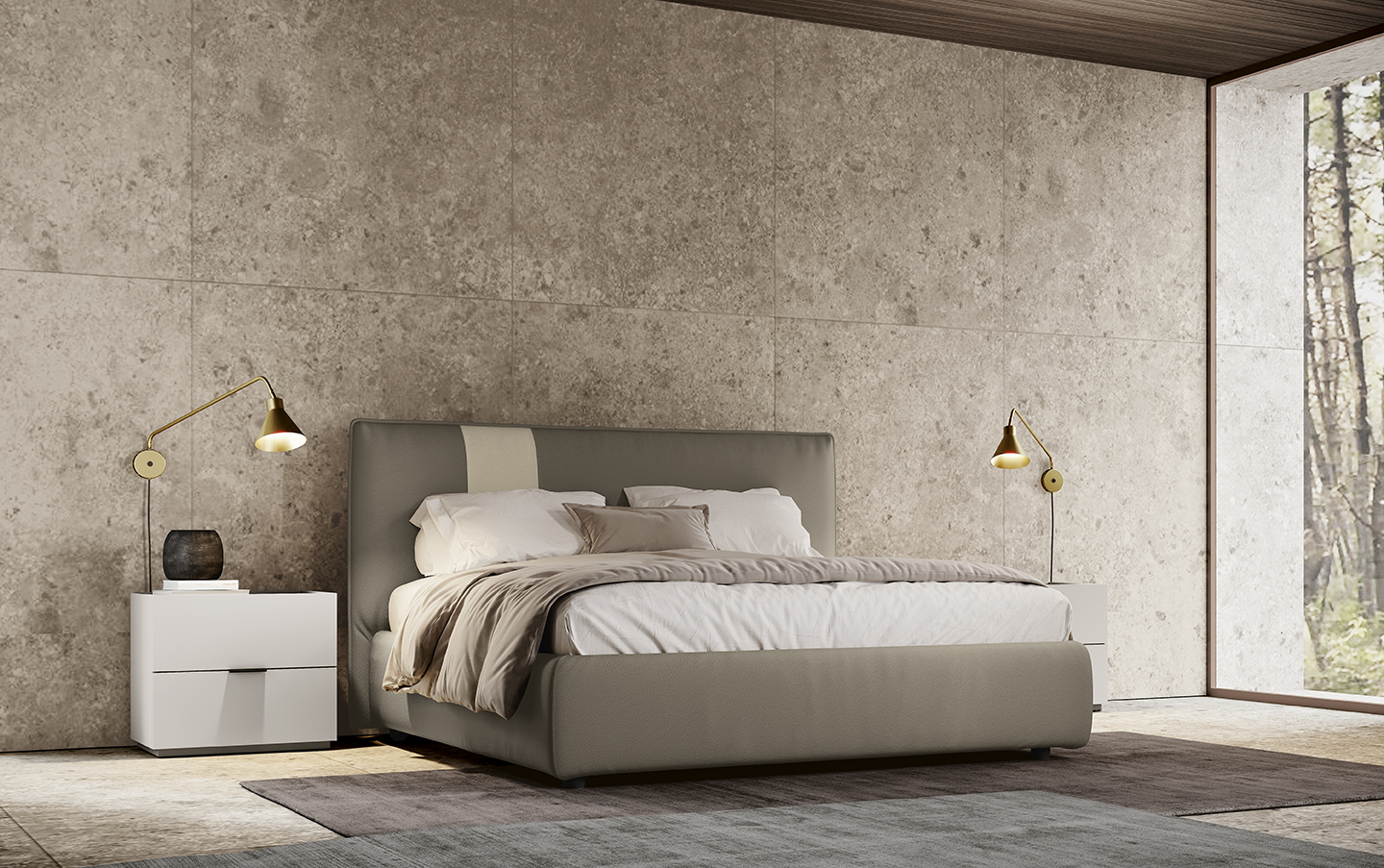 Letto design imbottito moderno go letto tetris go n15 p112