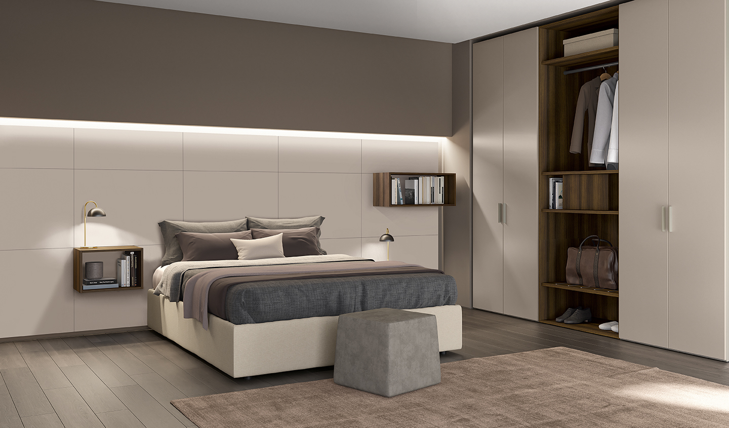 Letto design testata continua letto kant GO H104 P44