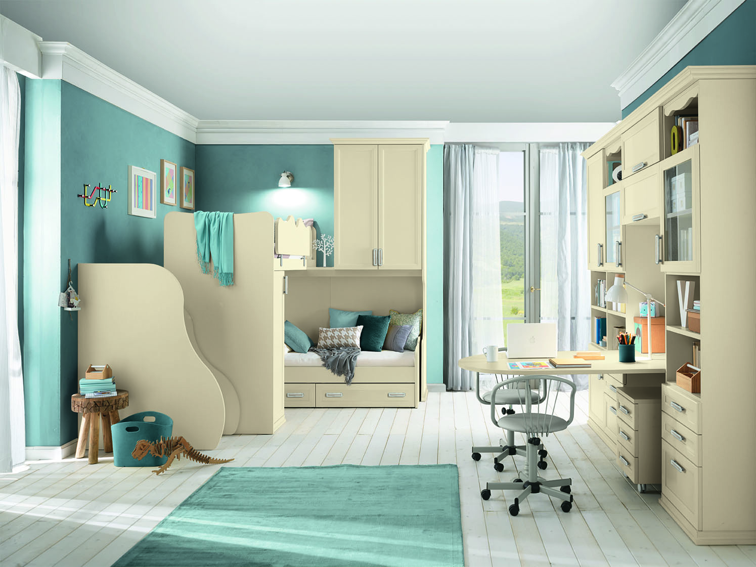 Letto pannello design classico camere kids letto dafne ar nme ac025 p178 179