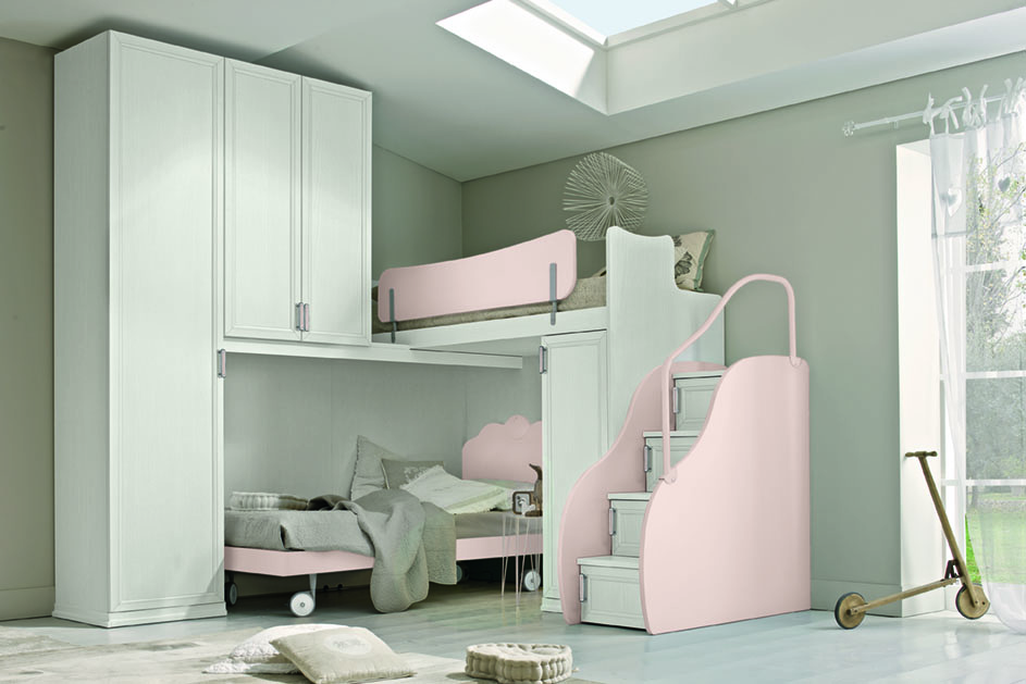 Letto soppalco design classico camere kids letto morfeo ar nme ac023 p167