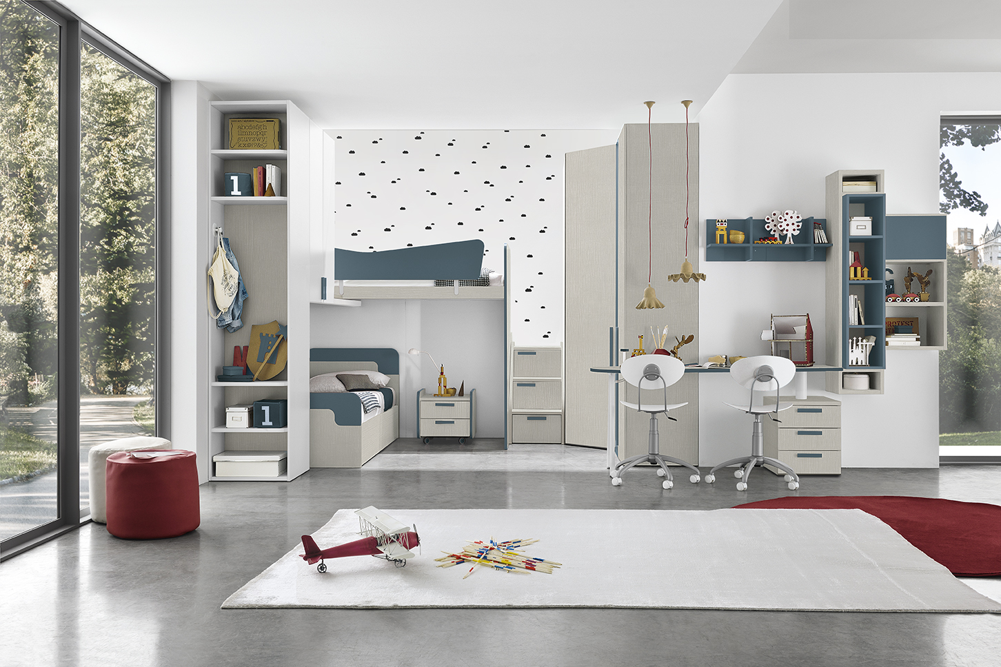 Letto soppalco design moderni camere golf kids letto iron go k51 p354 355