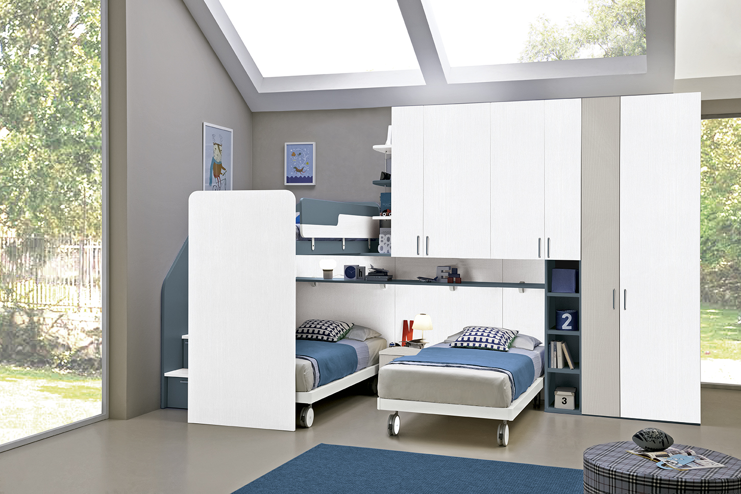 Letto su ruote design moderni camere golf kids letto somier ggo k52 p362