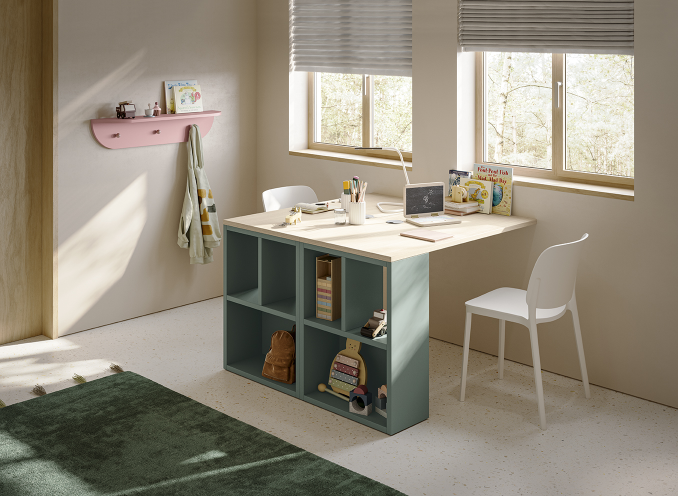 Scrivanie bambini ragazzi ergonomiche moderne GO K129 P224