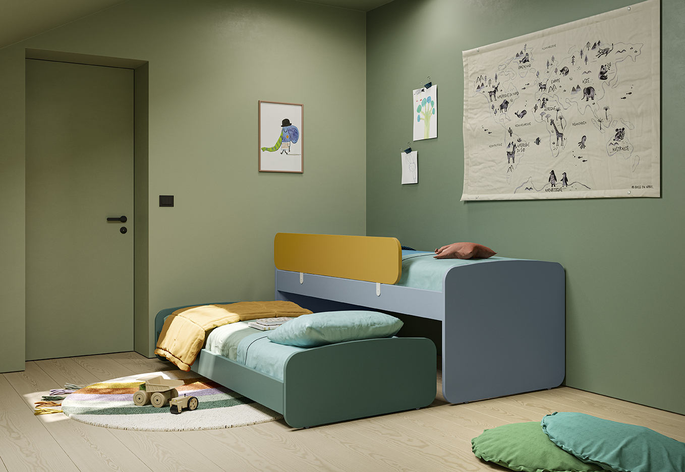 Letti castello design moderni camere kids LETTO MUVI ORIGINAL GO K126 P202