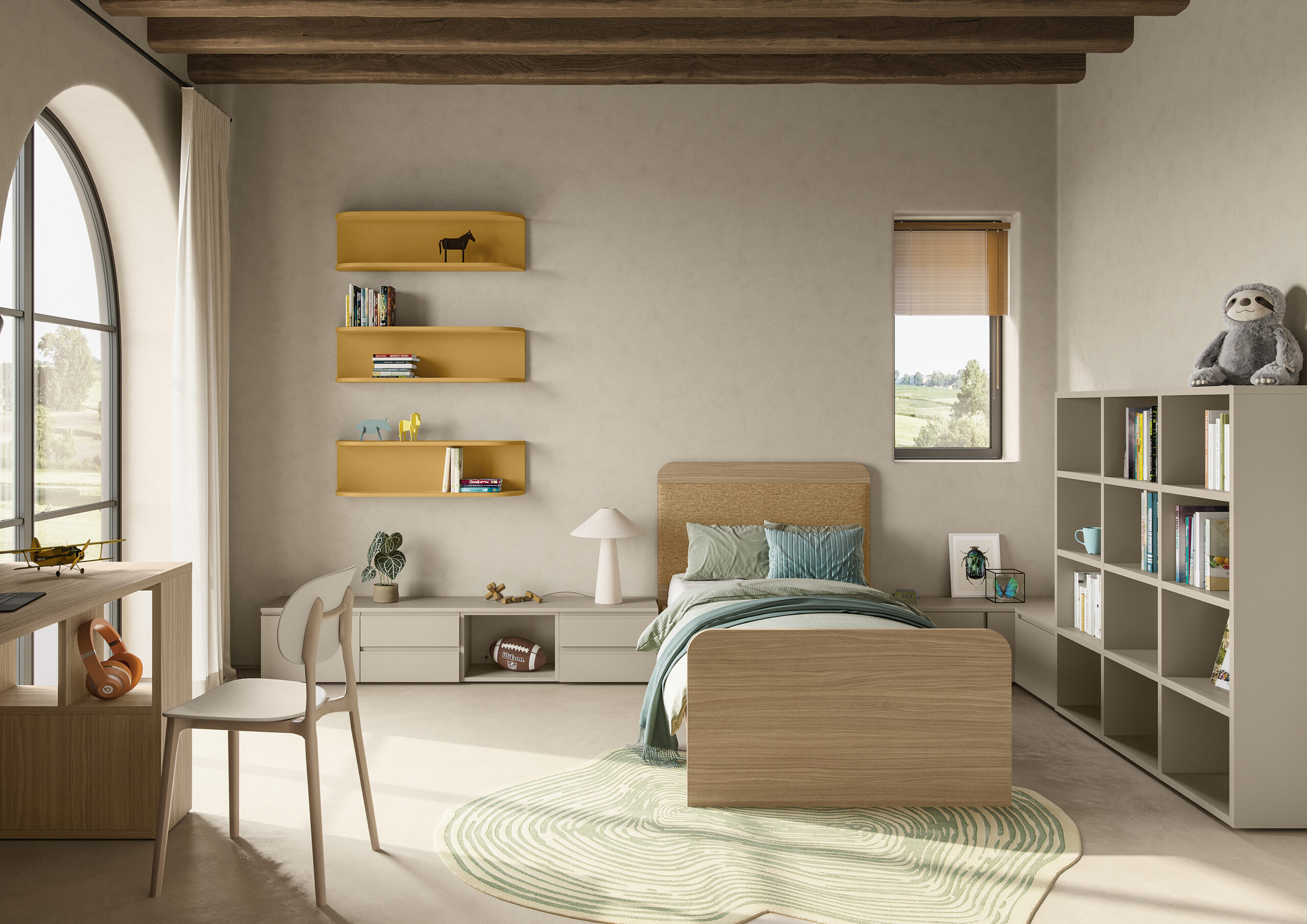 Letti singoli design moderni camere GOLF KIDS LETTO MOONIEFRAME GO News L01 P34