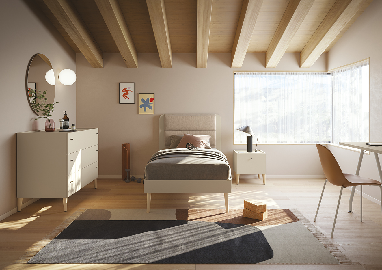 Letti singoli design moderni camere GOLF KIDS LETTO ONDINA GO Y111 P101