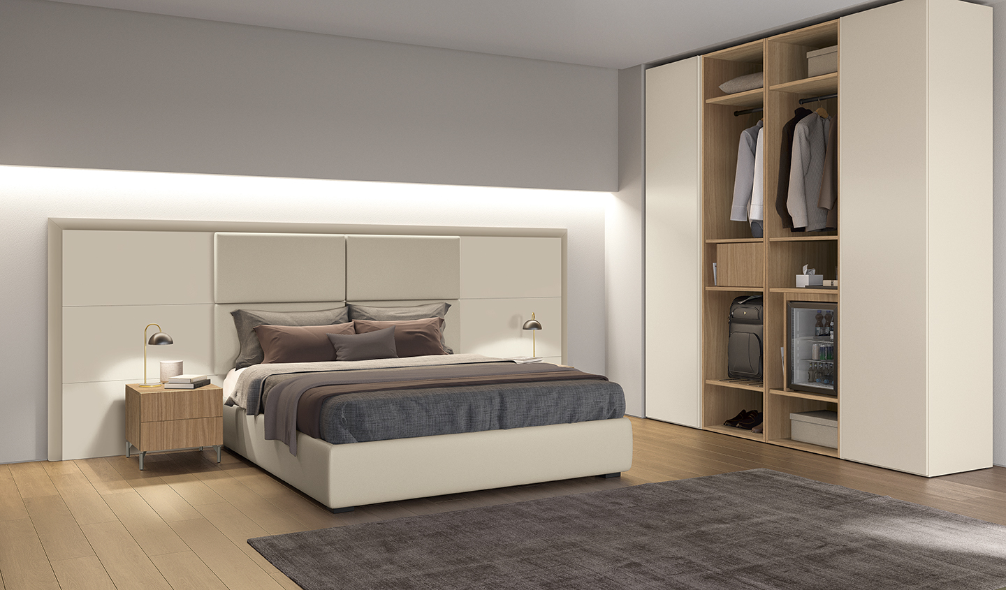 Letto design testata continua letto superior GO H104c P51